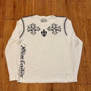 Xtreme Couture Men's Shirt Thermal Long Sleeve Y2K Skater Goth Measures Large
